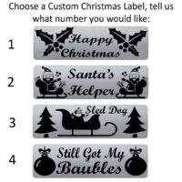 Beautiful Silver Background Dog Collar ID Tag Christmas Label Options